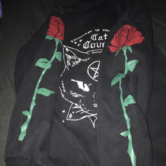 * SOLD * π€SANKOUSAN CAT COVEN SWEATER WITH FAUX FUR LINING SIZE Sπ€ - Picture 4 of 11